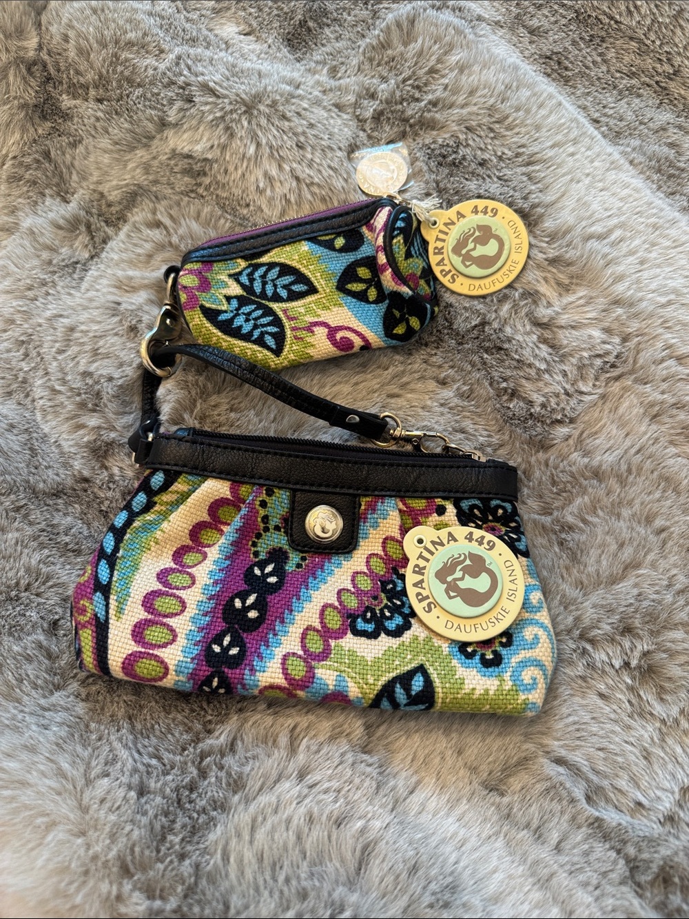 Spartina 449 Multicolor Floral Tapestry Wristlet Set